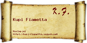 Kupi Fiametta névjegykártya